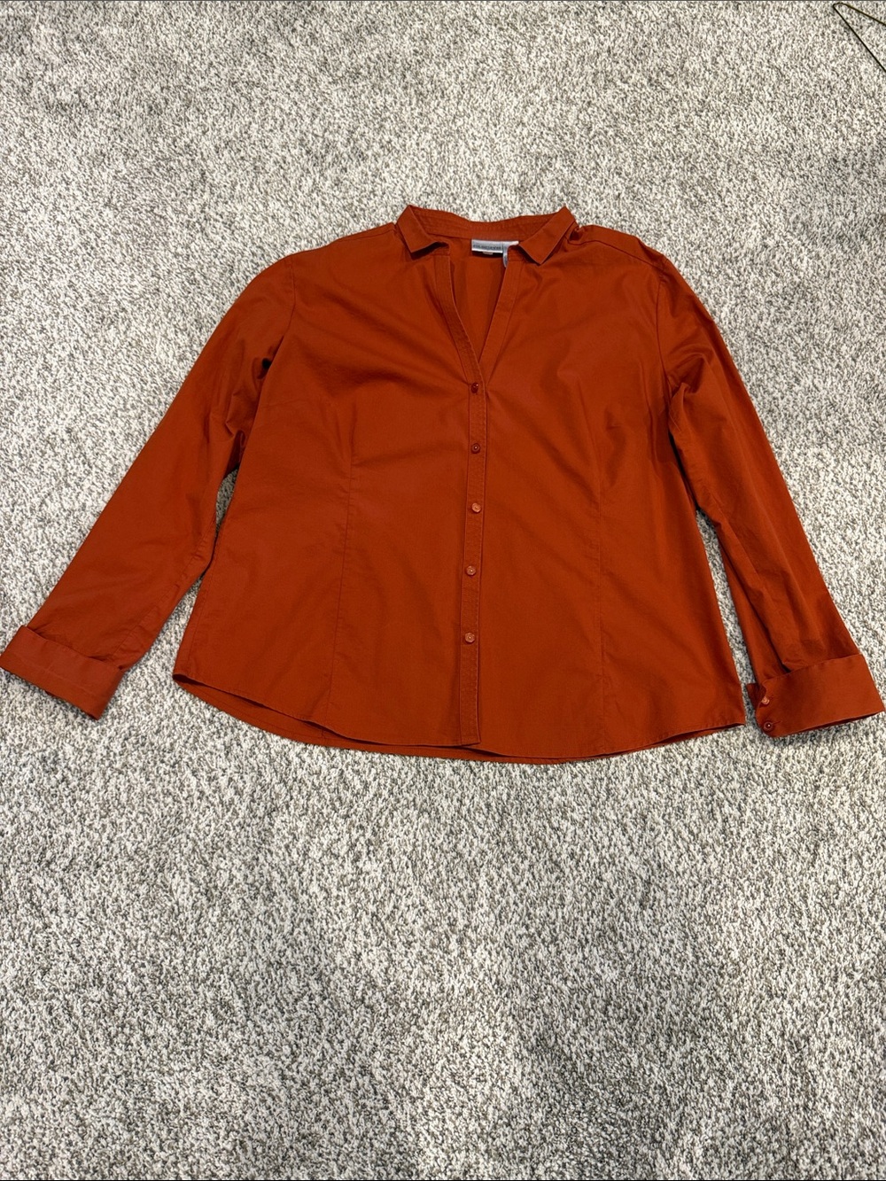 Chico's Women's Long Sleeve Rust Button Blouse XL/16 (Chico's Size 3)